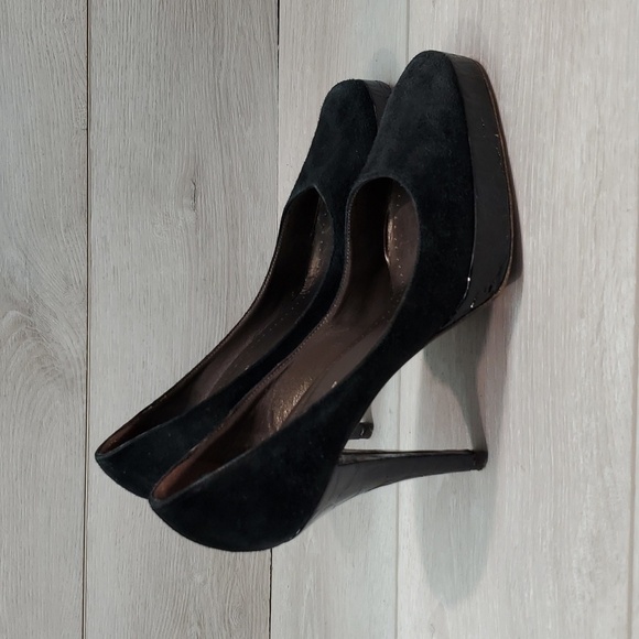 Theory Womens Suede Heels Platform shoes sz 36.5/6.5 - Picture 2 of 16